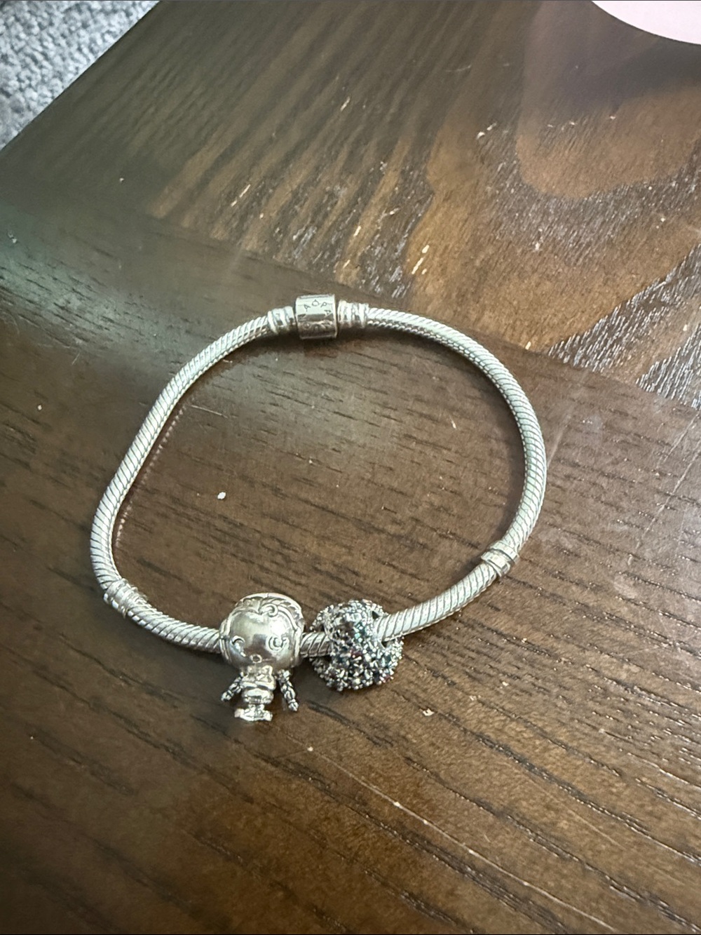 Pandora Sterling Silver Charm Bracelet with Decorative Charms